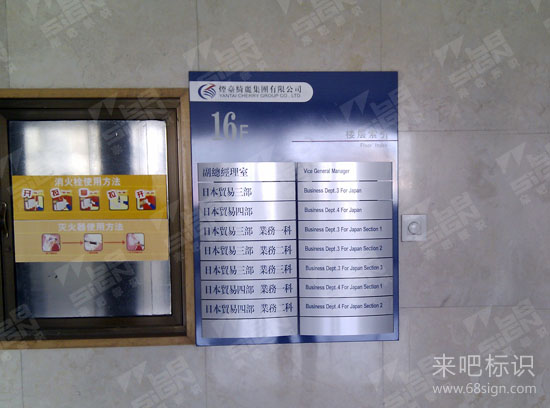 烟台绮丽集团楼层索引牌
