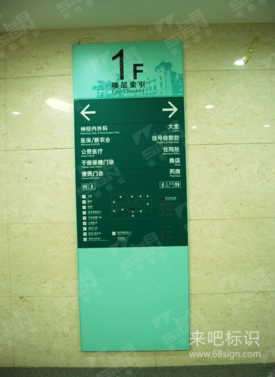 山东大学齐鲁医院楼层索引牌图片