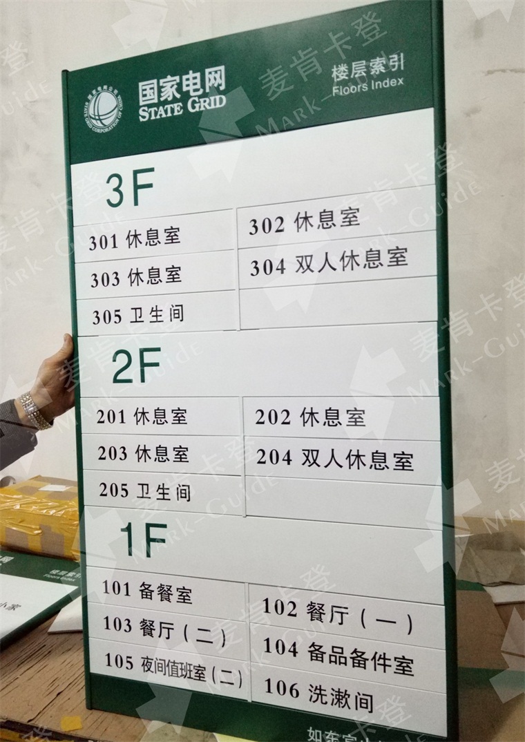 国家电网楼层索引牌